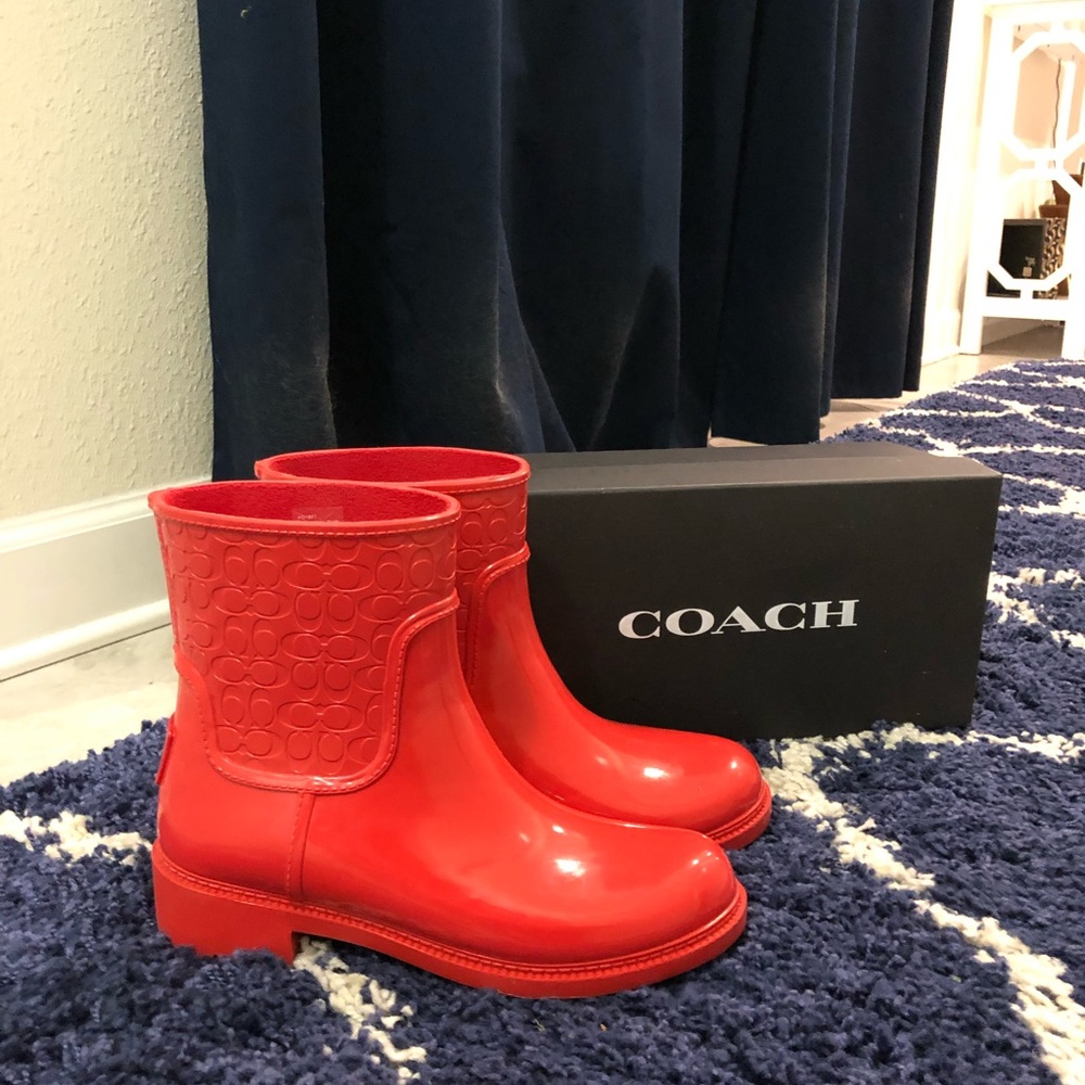 COACH RAIN BOOTS BOOTIES SIZE 7.5